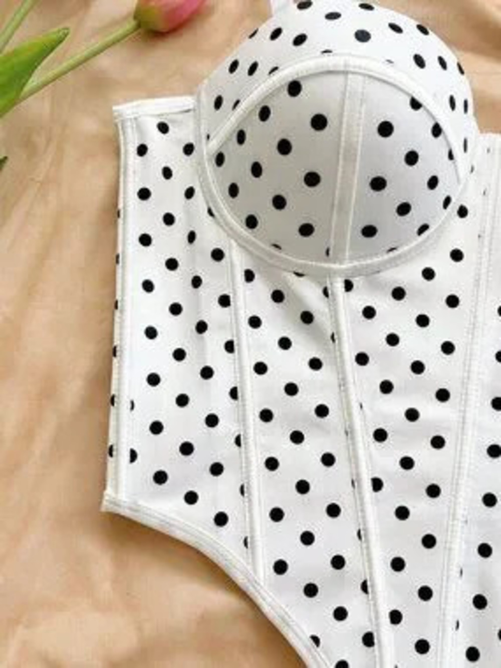 White Casual Women's Asymmetrical Lace-Up Spaghetti Strap Geometric Corset Top